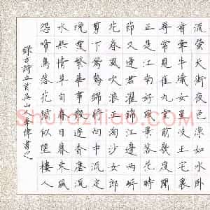 李伟 硬笔楷书作品《古诗五首》图片欣赏
