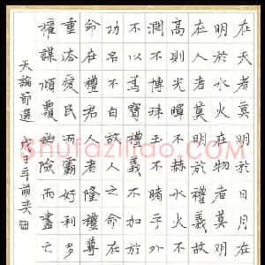 徐萌奕 硬笔楷书作品《天论节选》图片欣赏