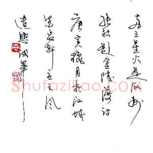 安文风 硬笔行草作品《张祜题金陵渡诗》图片欣赏