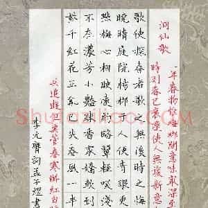 孟子煜(少儿组 10岁 银奖)硬笔书法大赛 获奖作品图片欣赏