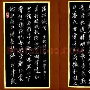 李炯峰 硬笔行书作品《阴铿陶潜诗》图片欣赏