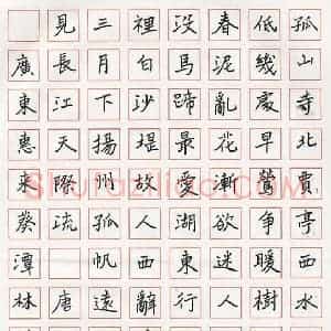 林楚昭 硬笔楷书作品《唐诗二首》图片欣赏