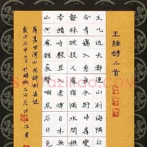 张仁伟 硬笔楷书作品《王维诗二首》图片欣赏