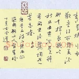 蒋勇良 硬笔行书作品《李白诗一首》图片欣赏