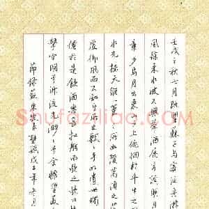 廖金城 硬笔行书作品《节选苏东坡赤壁赋》图片欣赏