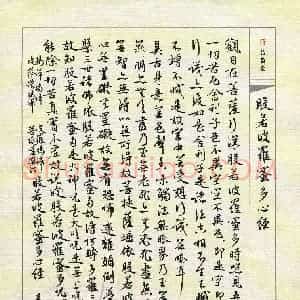 吴伟 硬笔行书作品《心经》图片欣赏