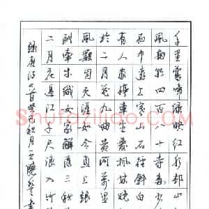 王晓丰 硬笔行书作品《唐诗四首》图片欣赏