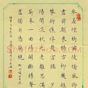 芮德山 硬笔楷书作品《柳永词少年游》图片欣赏