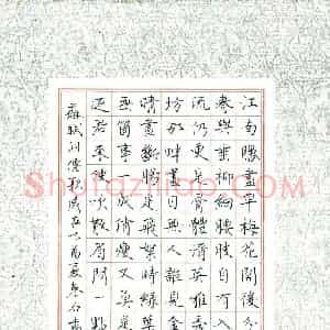王虎军 硬笔楷书作品《苏轼词洞仙歌》图片欣赏