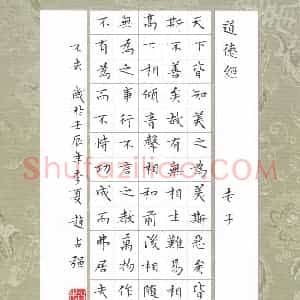 赵占强 硬笔楷书作品《节录老子道德经》图片欣赏