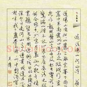 吴伟 硬笔行书作品《苏轼游道场何山诗》图片欣赏