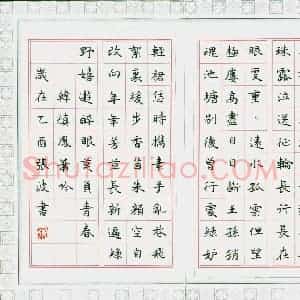 张波 硬笔楷书作品《韩缜凤箫吟》图片欣赏