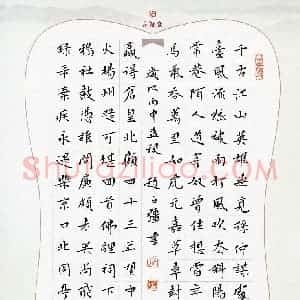 赵占强 硬笔楷书作品《辛弃疾词永遇乐京口北固山怀古》图片欣赏