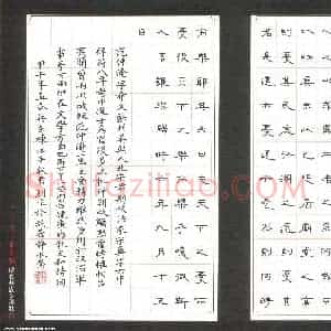 吴世栋 硬笔隶书作品《岳阳楼记》图片欣赏