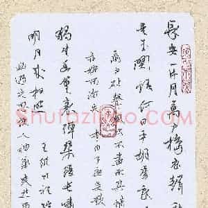 蒋勇良 硬笔行书作品《李白王维诗》图片欣赏