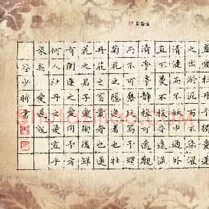 谷少将 硬笔楷书作品《爱莲说》图片欣赏