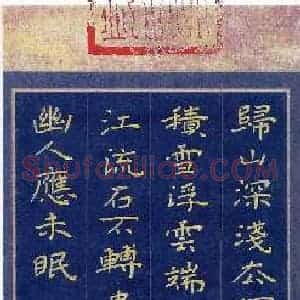 张敏露 硬笔楷书作品《裴迪诗送崔九》图片欣赏