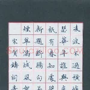 姚虎源 硬笔楷书作品《贺铸词青玉案》图片欣赏
