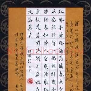 李长青 硬笔楷行两体作品《陆游词二首》图片欣赏