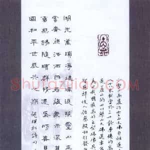 王洪宇 硬笔隶书作品《赵朴初诗》图片欣赏
