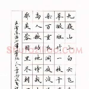 宋维武 硬笔楷书作品《毛泽东七律答友人一首》图片欣赏