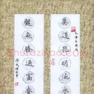 宋维武 硬笔楷书作品《毛泽东诗句》图片欣赏
