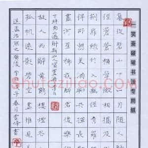 丁云峰 硬笔楷书作品《唐诗二首》图片欣赏