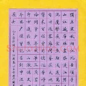 硬笔楷书作品《毛泽东词一首》图片欣赏