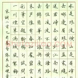 张其永 硬笔楷书作品《宋词二首》图片欣赏