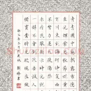 刘锋 硬笔楷书作品《汉乐府长歌行》图片欣赏