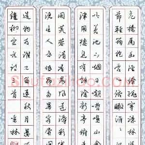 袁景林 硬笔行书作品《柳宗元诗三首》图片欣赏