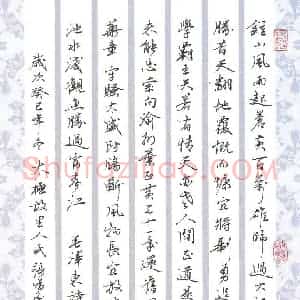 张为民 硬笔行书作品《毛泽东诗两首》图片欣赏
