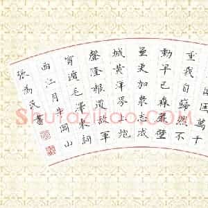 张为民 硬笔楷书作品《毛泽东词西江月进岗山》图片欣赏