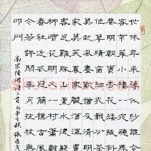 张为民 硬笔隶书作品《陆游诗二首》图片欣赏