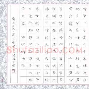 陈华武 硬笔楷书作品《古诗二首》图片欣赏