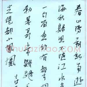 周青云 硬笔行书作品《古诗二首》图片欣赏