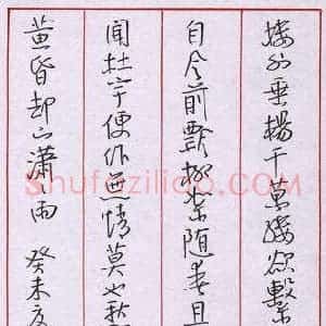 杨卫列 硬笔行书作品《朱淑真词》图片欣赏