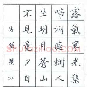 鲍正国 硬笔楷书作品《马戴楚江怀古》图片欣赏