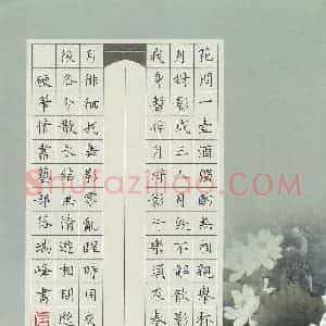 卢瑞峰 硬笔楷书作品《李白诗二首》图片欣赏