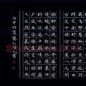 邵泳中 硬笔楷书作品《陶渊明归园田居》图片欣赏