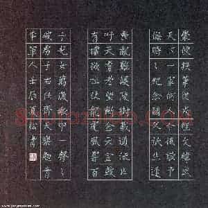 张松青 硬笔楷书作品《于右任词齐天乐勉青年军人》图片欣赏