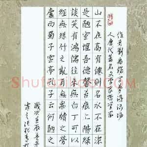 张松青 硬笔楷书作品《刘禹锡陋室铭》图片欣赏