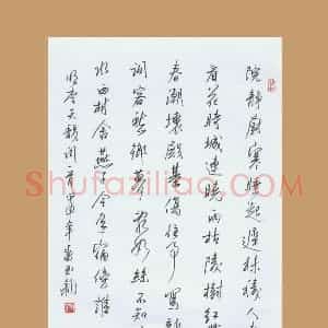 齐玉新 硬笔行草作品《李天馥词一首》图片欣赏