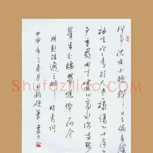 齐玉新 硬笔行草作品《柳梢春》图片欣赏