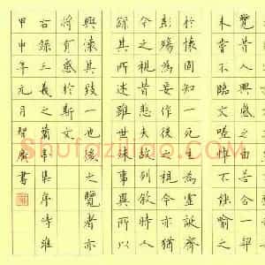 庞智广 硬笔楷书作品《兰亭序》图片欣赏