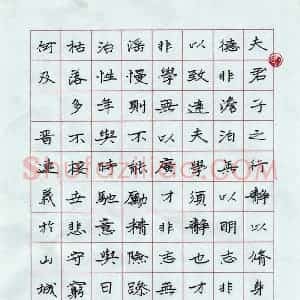 晋连义 硬笔楷书作品《诸葛亮诫子书》图片欣赏