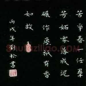 刘松 硬笔楷书作品《陆游词》图片欣赏