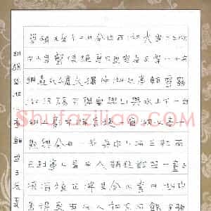 王永峰 硬笔隶书作品《张贷湖心亭看雪》图片欣赏