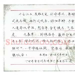 刘志明 硬笔楷书作品《辛弃疾永遇乐京口北固亭怀古》图片欣赏