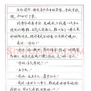 刘志明 硬笔楷书作品《张爱铃散文一双棉鞋》图片欣赏